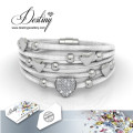 Destin bijoux cristal de Swarovski cuir Love Bracelet